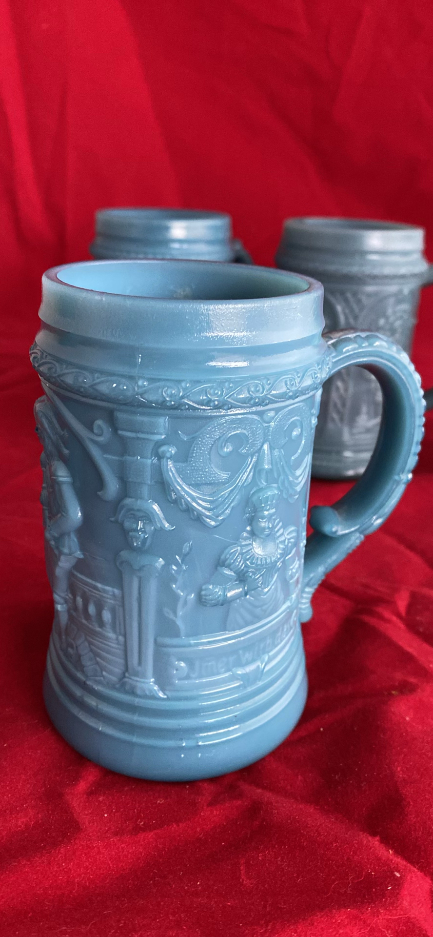 Slag Milk Glass Beer Steins (4) - image 4 of 10