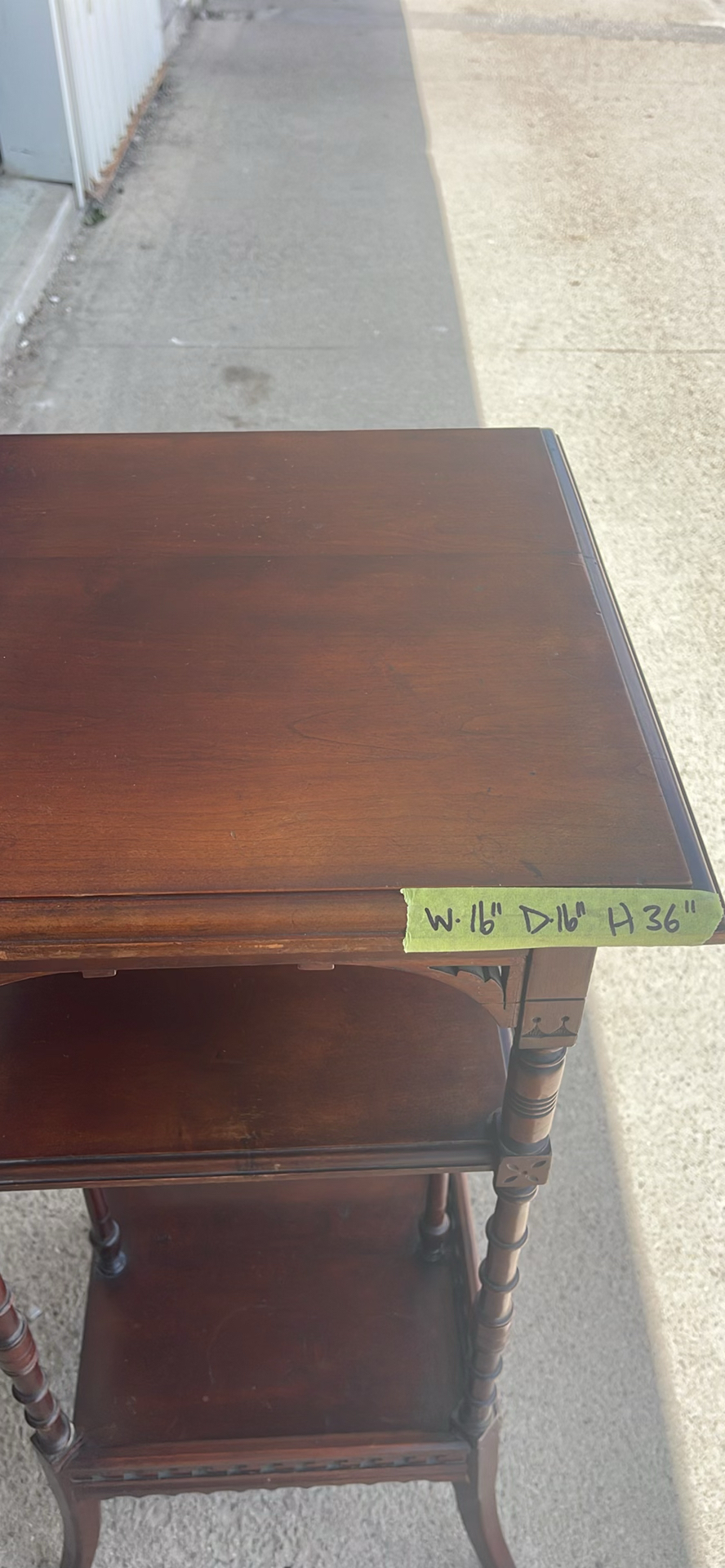 Vintage Wooden Accent Side Table with Shelves - image 2 of 7
