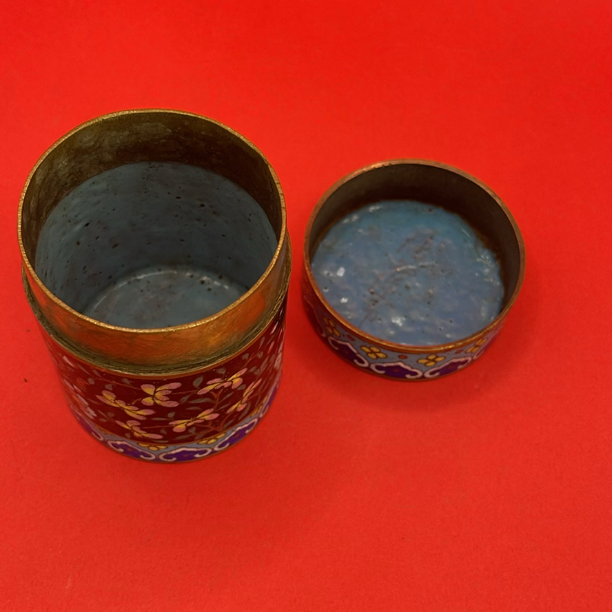 Cloisonné Decorative Items Including Horse Figurine, Teapot, Box, and Napkin Ring - image 5 of 15