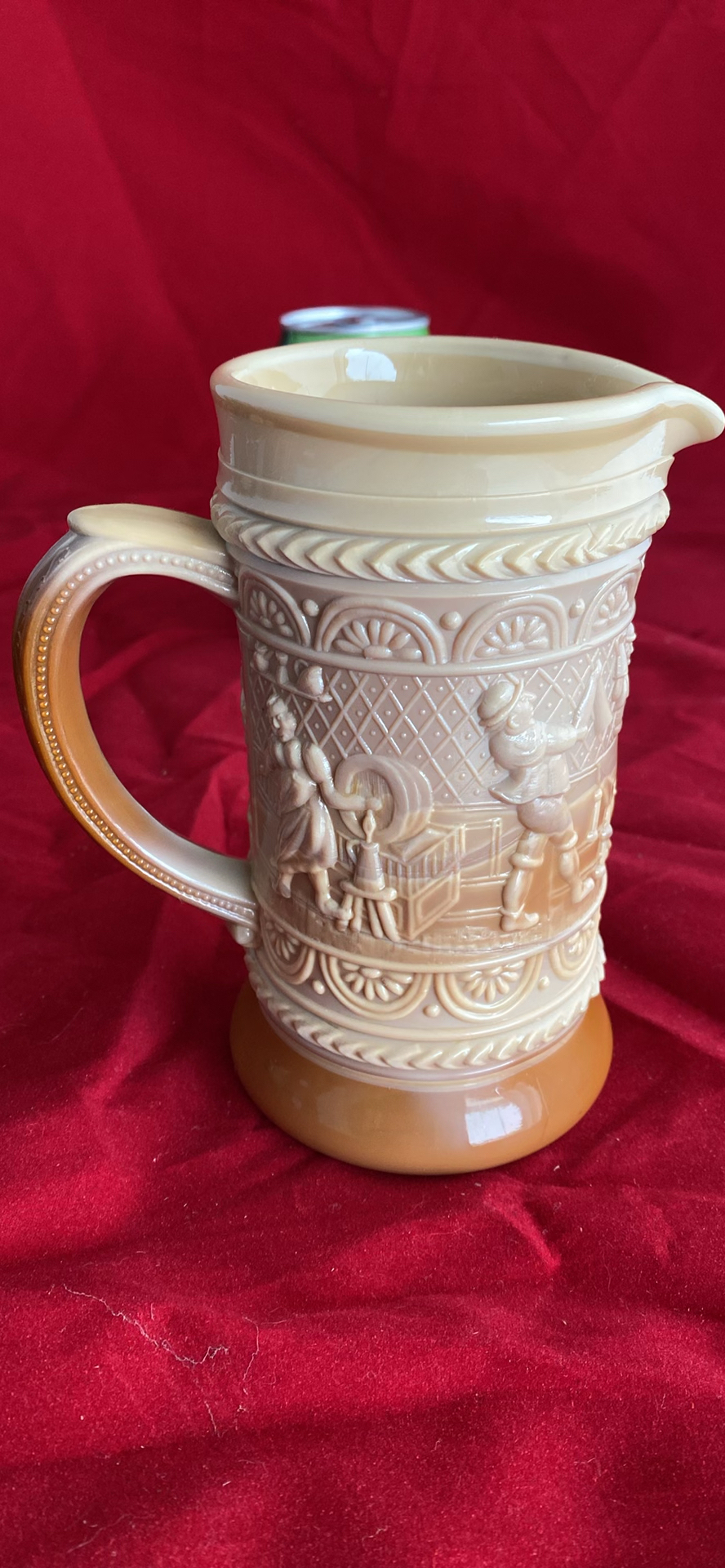 Vintage Chocolate Slag Glass Steins, Pitcher and Spooner - image 13 of 14
