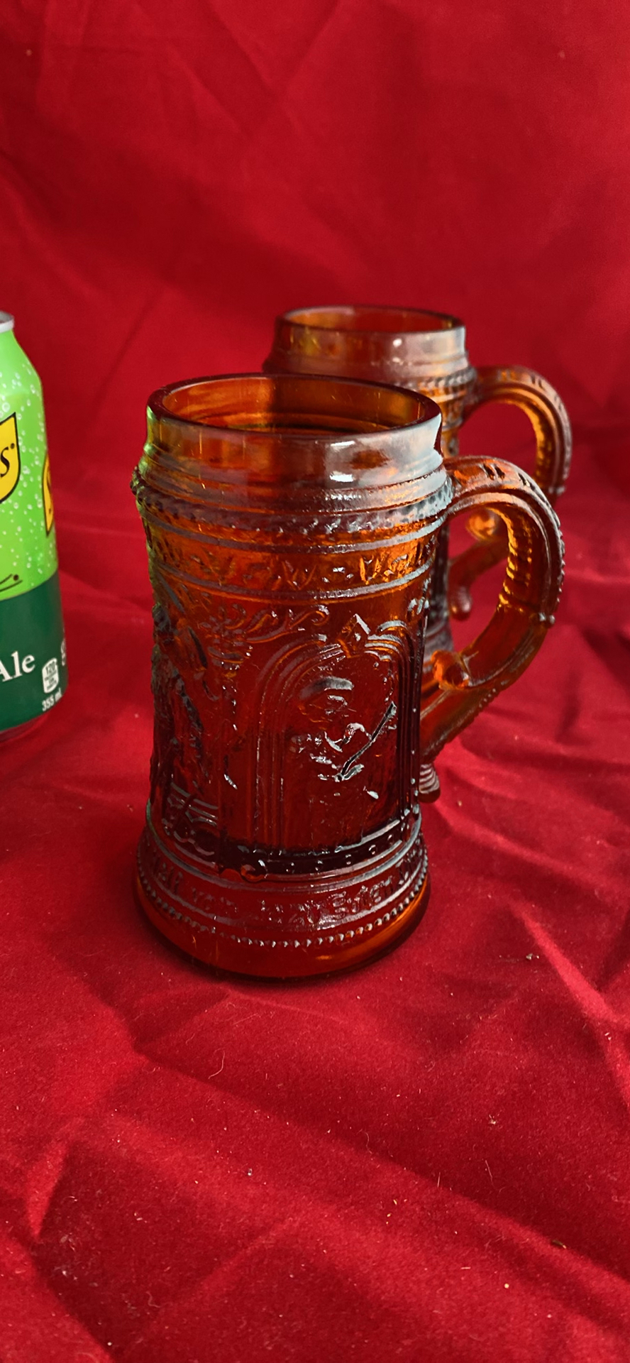Vintage Chocolate Slag Glass Steins, Pitcher and Spooner - image 7 of 14