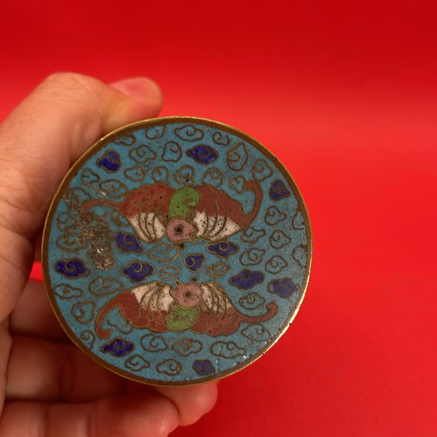 Cloisonné Decorative Items Including Horse Figurine, Teapot, Box, and Napkin Ring - image 4 of 15
