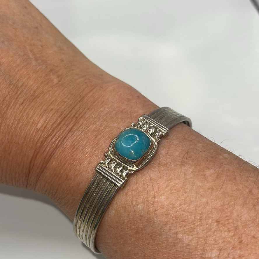 Silver Cuff Bracelet And Fish Ring - image 9 of 12