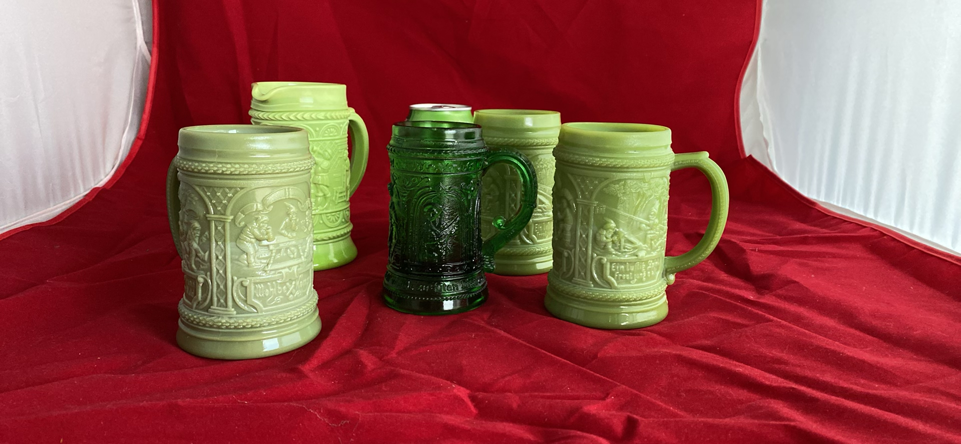 Slag Glass Beer Steins And Pitcher Stein - image 2 of 16