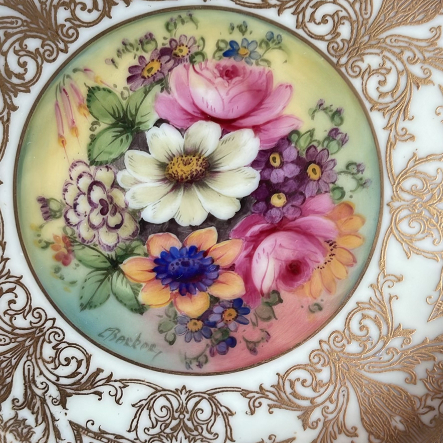 Vintage Royal Worcester 1941 22k Gold Border Square Plates (3) - image 10 of 11