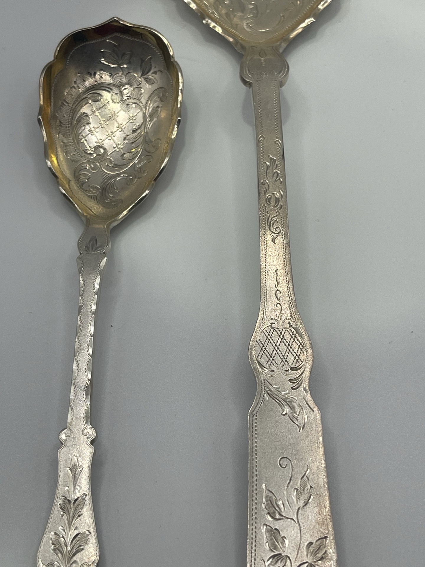 Danish Silver Antique engraved Spoons - image 9 of 12