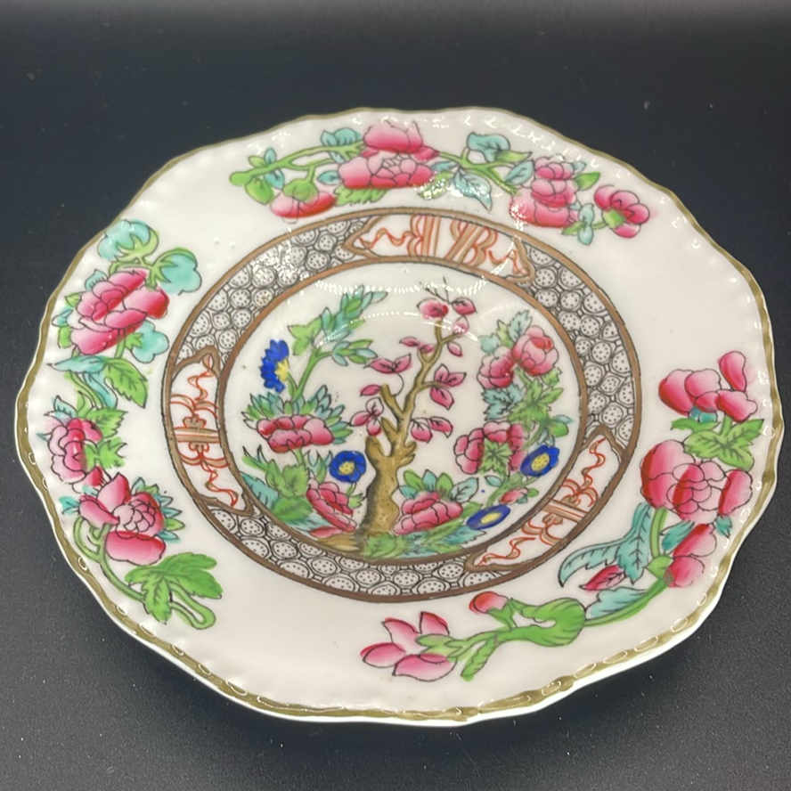 Vintage Bohemian Cased Glass Vase, Czech White Overlay Cut to Cranberry, Hand Painted Floral 7””. - image 15 of 18
