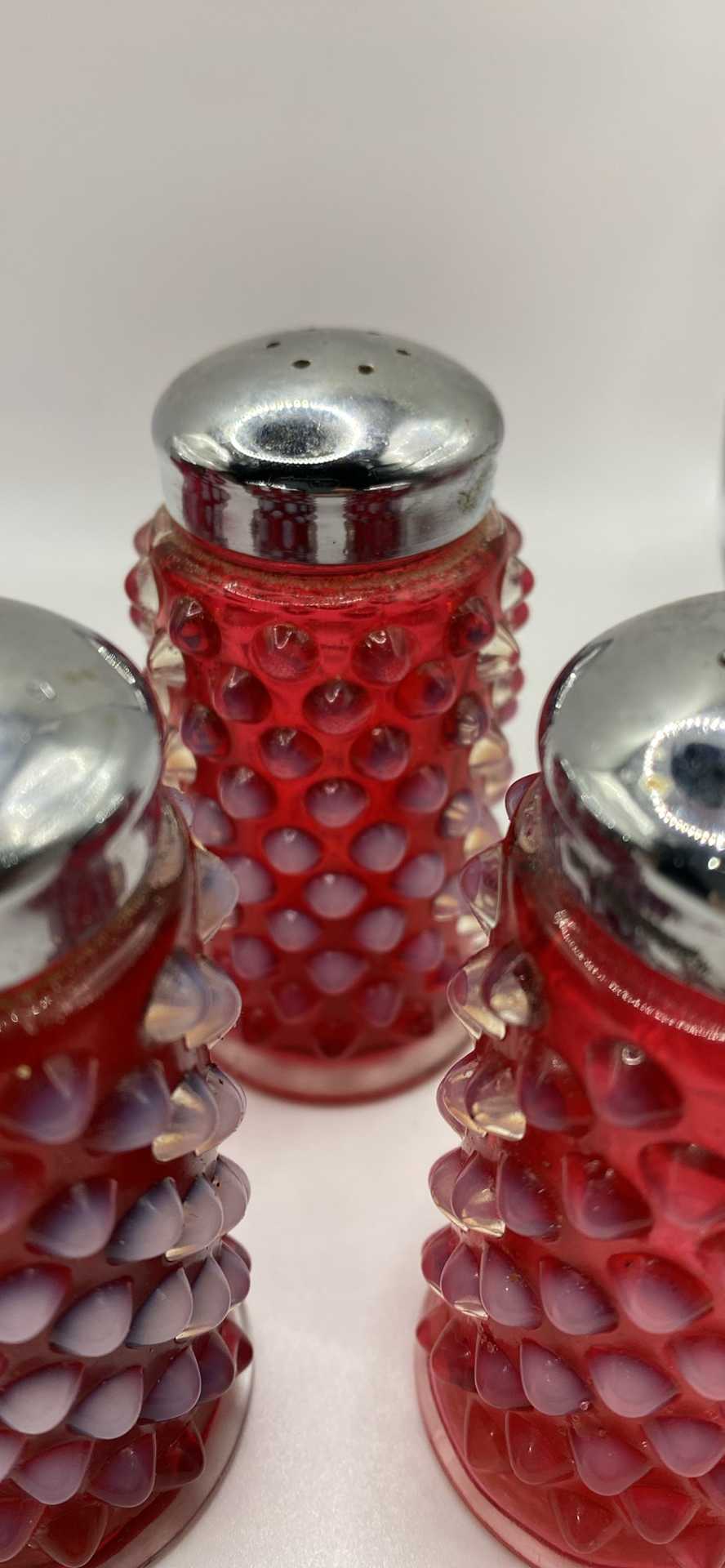 Fenton Cranberry Hobnail S&P Shakers And Small Pitcher - image 8 of 10