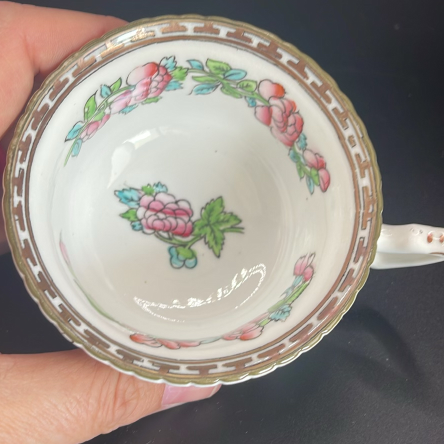 Vintage Bohemian Cased Glass Vase, Czech White Overlay Cut to Cranberry, Hand Painted Floral 7””. - image 17 of 18