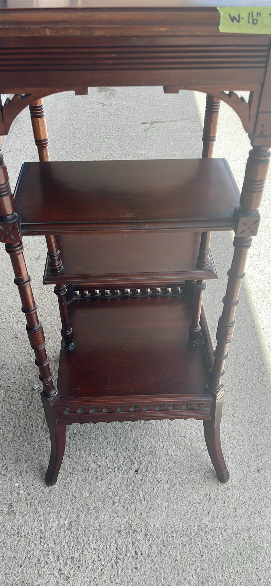 Vintage Wooden Accent Side Table with Shelves - image 3 of 7