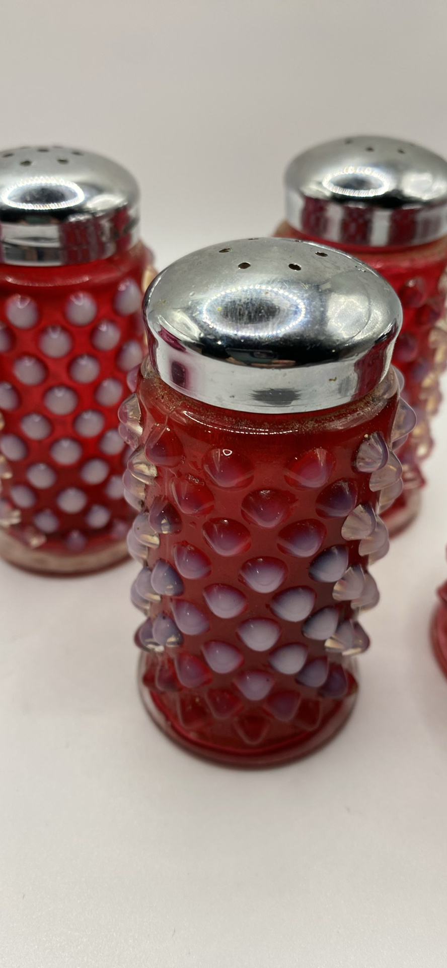 Fenton Cranberry Hobnail S&P Shakers And Small Pitcher - image 6 of 10