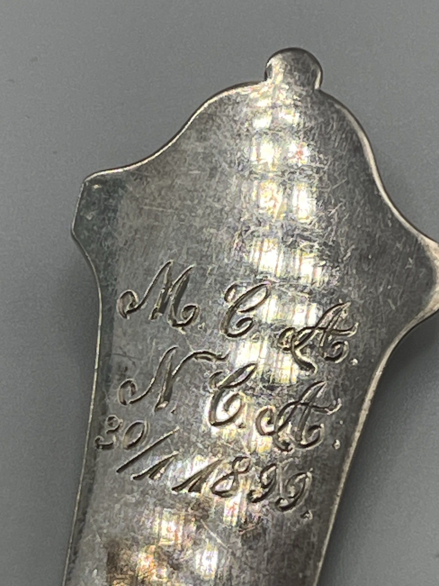 Danish Silver Antique engraved Spoons - image 6 of 12