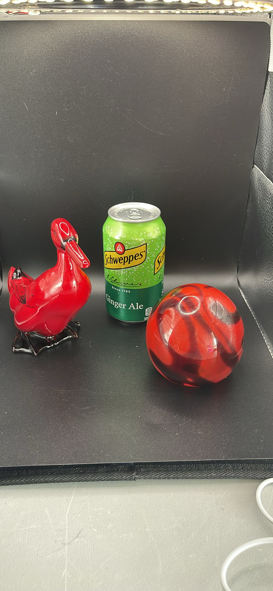 Royal Doulton Flambe Duck and Red Glass Paperweight - image 1 of 9