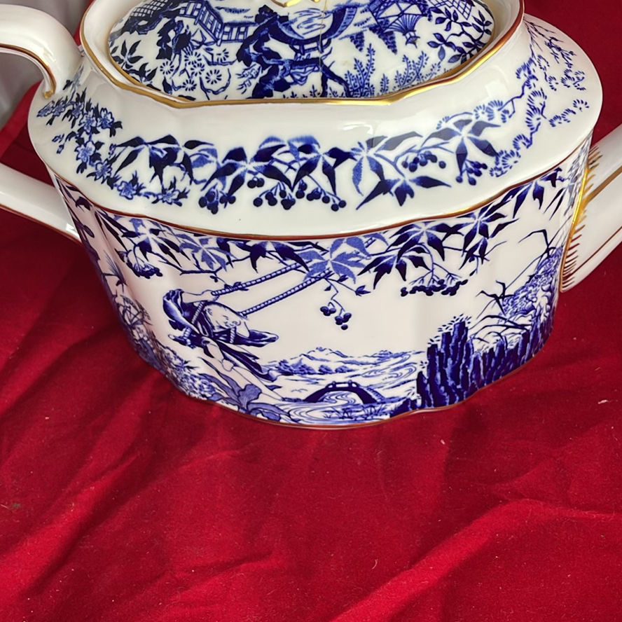 Royal Crown Derby Teapot, Coffeepot And Cream And Sugar In Mikado Pattern - image 8 of 23