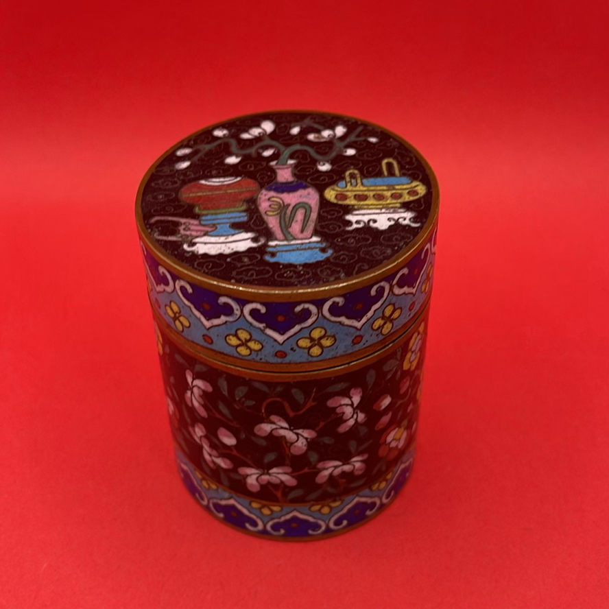 Cloisonné Decorative Items Including Horse Figurine, Teapot, Box, and Napkin Ring - image 3 of 15