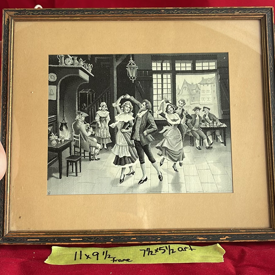 French Silk Tapestry By A. Perez, Petit Point Needlepoint And Metal Picture Frame - image 12 of 21