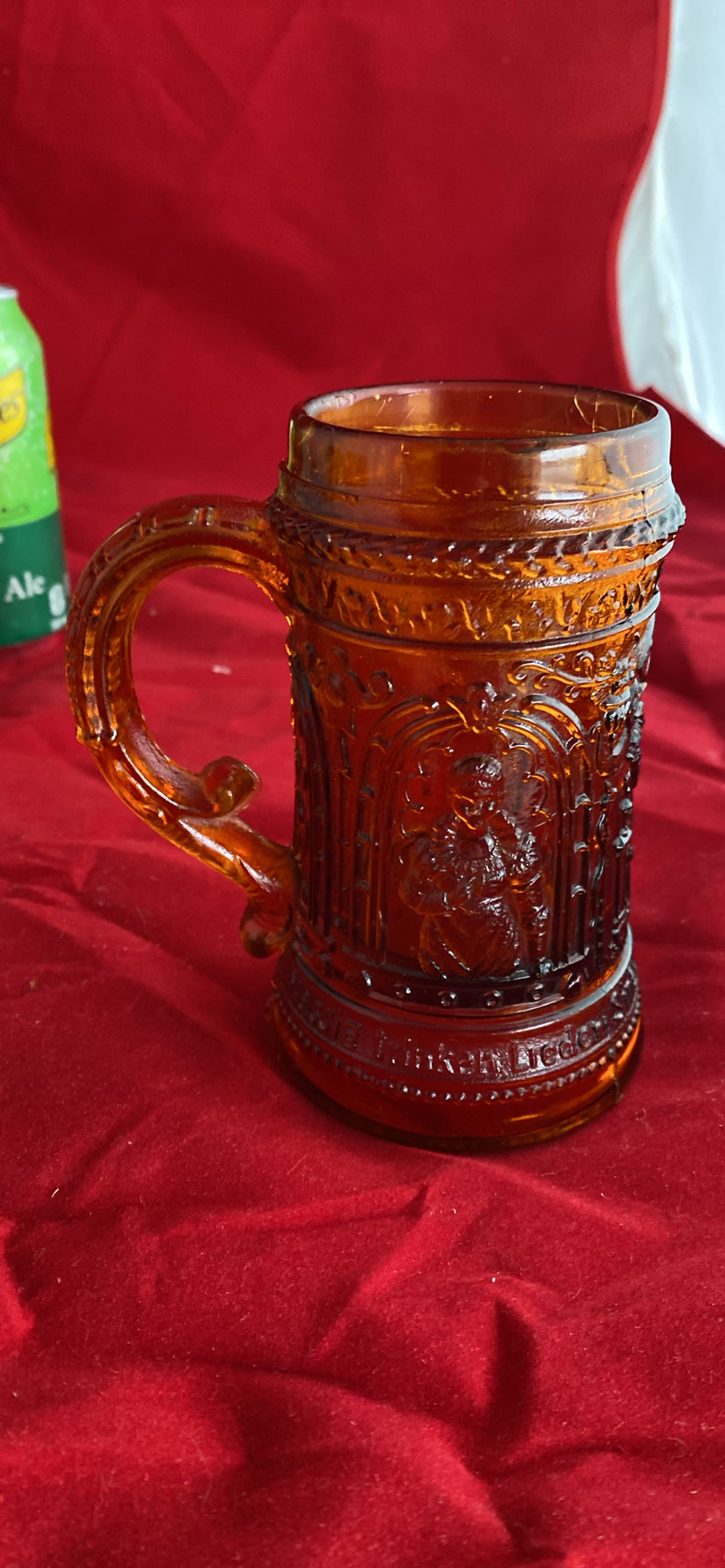 Vintage Chocolate Slag Glass Steins, Pitcher and Spooner - image 11 of 14