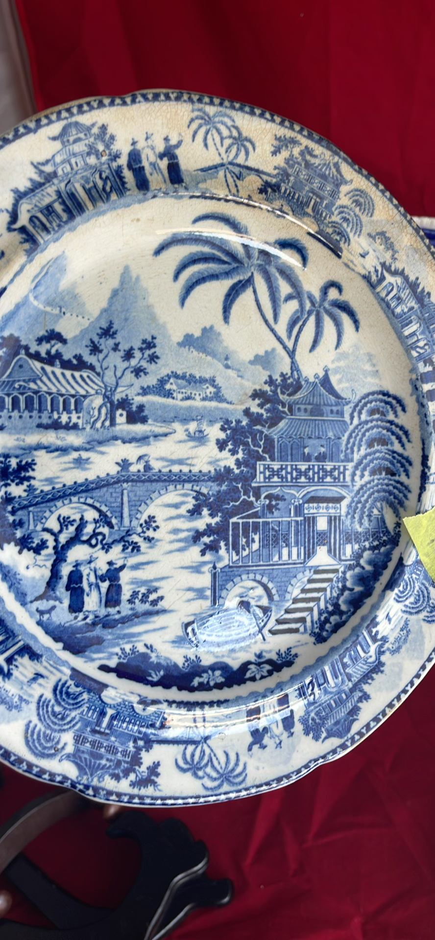 7 Antique Plates Including 2 Formosa And Spode 1815 Plate With Elephant  And Wooden Stands - image 9 of 22