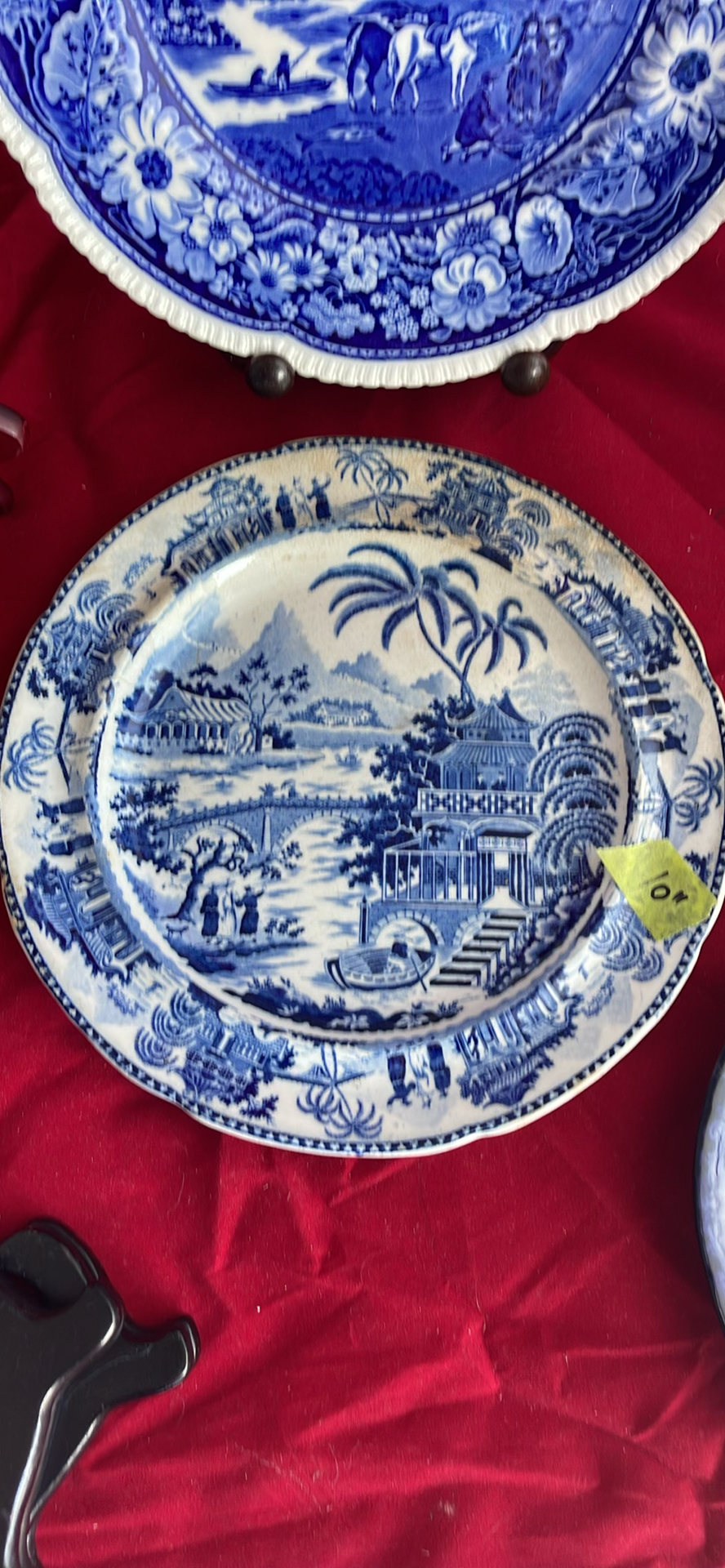 7 Antique Plates Including 2 Formosa And Spode 1815 Plate With Elephant And Wooden Stands - image 8 of 22