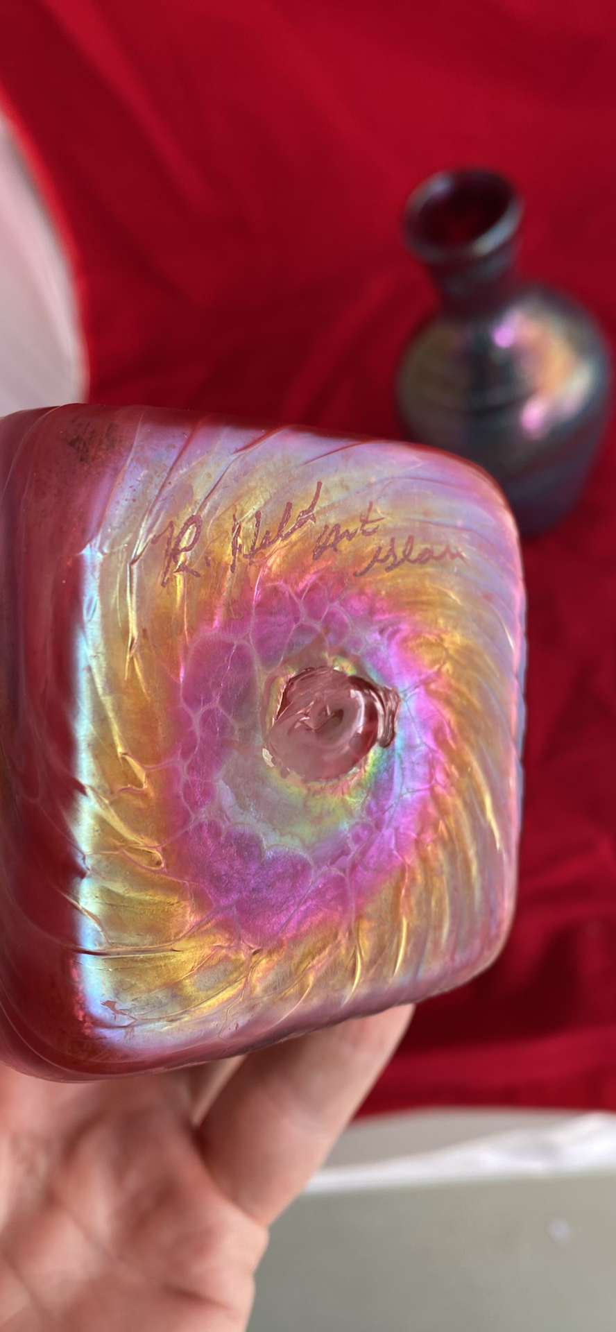 Jamie Sherman Large Vase, Robert Held Art Glass Vase And  Blue Candlestick - image 6 of 15
