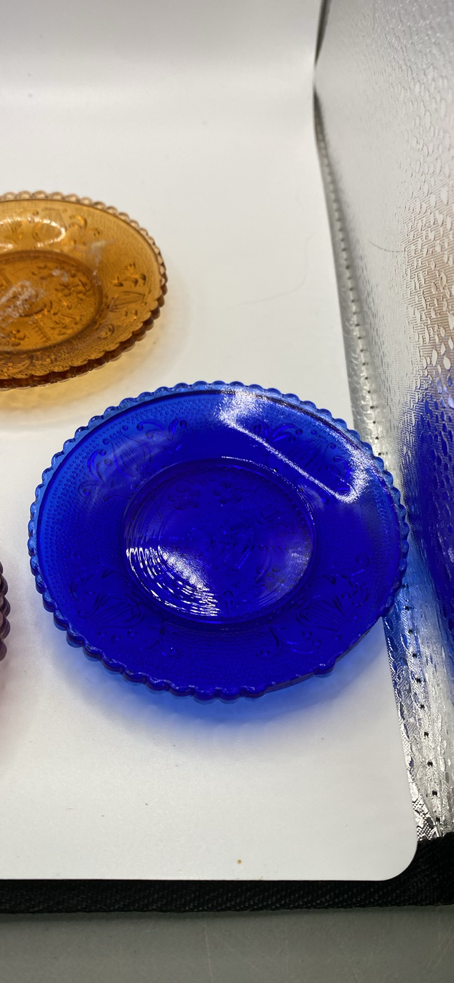 Blue Slag Milk Glass Steins And Pairpoint Plates - image 11 of 12