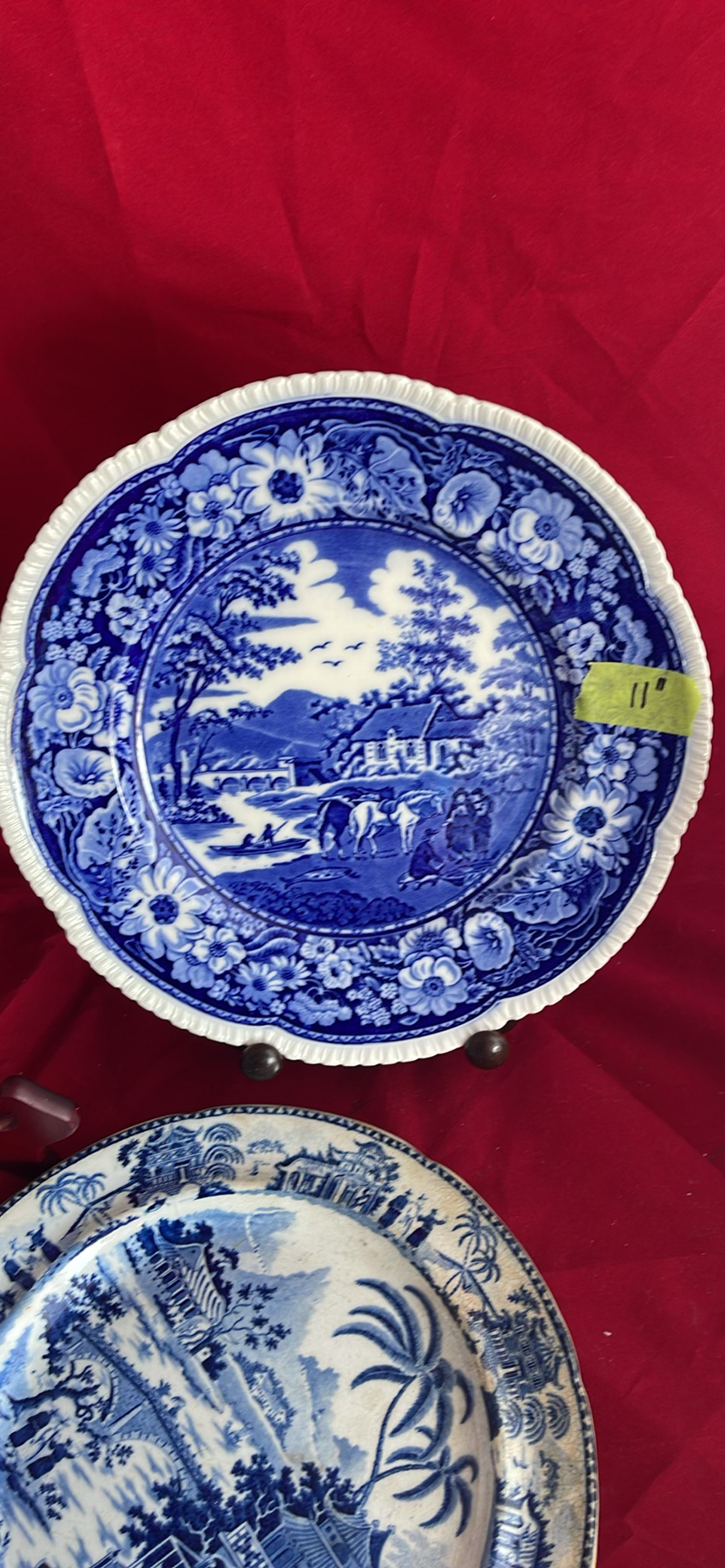 7 Antique Plates Including 2 Formosa And Spode 1815 Plate With Elephant And Wooden Stands - image 11 of 22