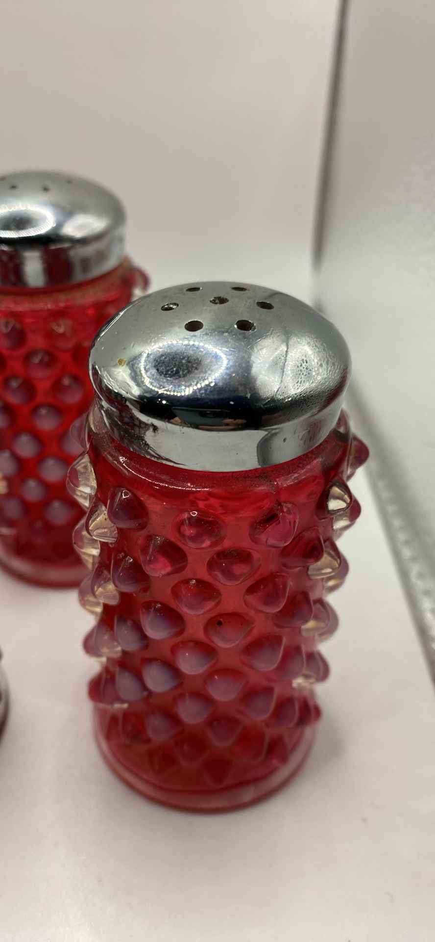Fenton Cranberry Hobnail S&P Shakers And Small Pitcher - image 7 of 10