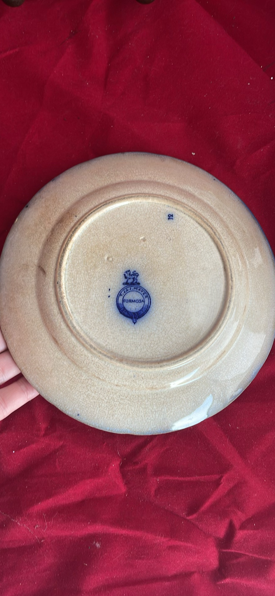 7 Antique Plates Including 2 Formosa And Spode 1815 Plate With Elephant  And Wooden Stands - image 15 of 22
