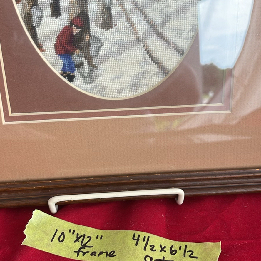 French Silk Tapestry By A. Perez, Petit Point Needlepoint And Metal Picture Frame - image 7 of 21