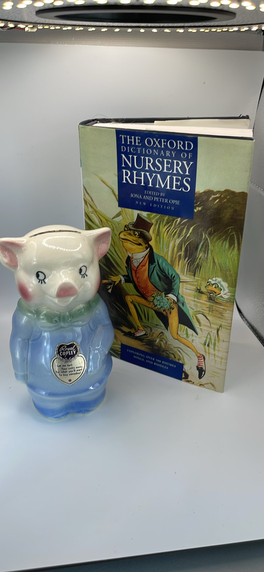 Royal Copley Piggy Bank And Oxford Dictionary Of Nursery Rhymes - image 1 of 10