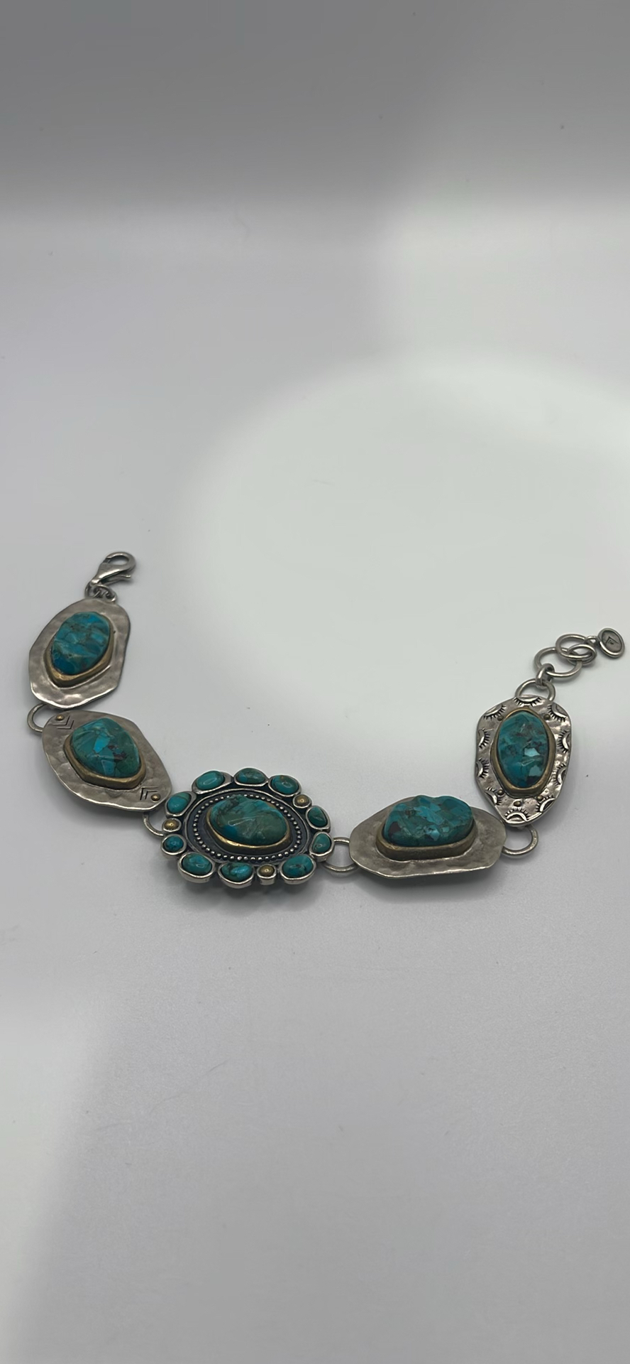 Retired Silpada 925 Silver Turquoise Bracelet - image 1 of 8
