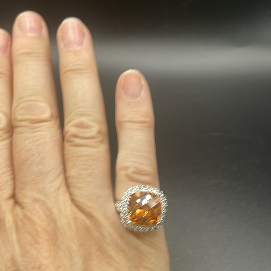 Silver And Citrine Ring - image 5 of 10