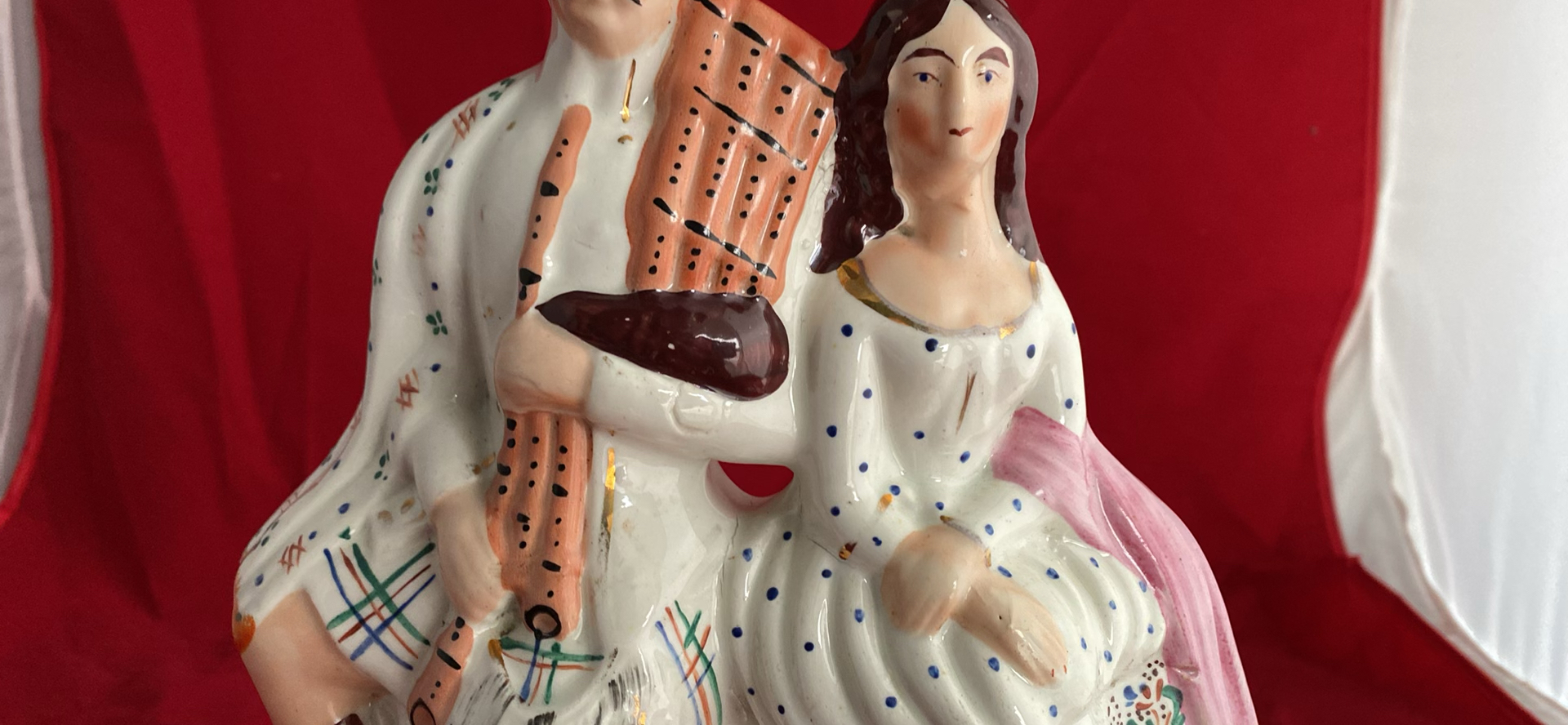 Antique Staffordshire Figurine and English Ceramic Musical Mug - image 5 of 16