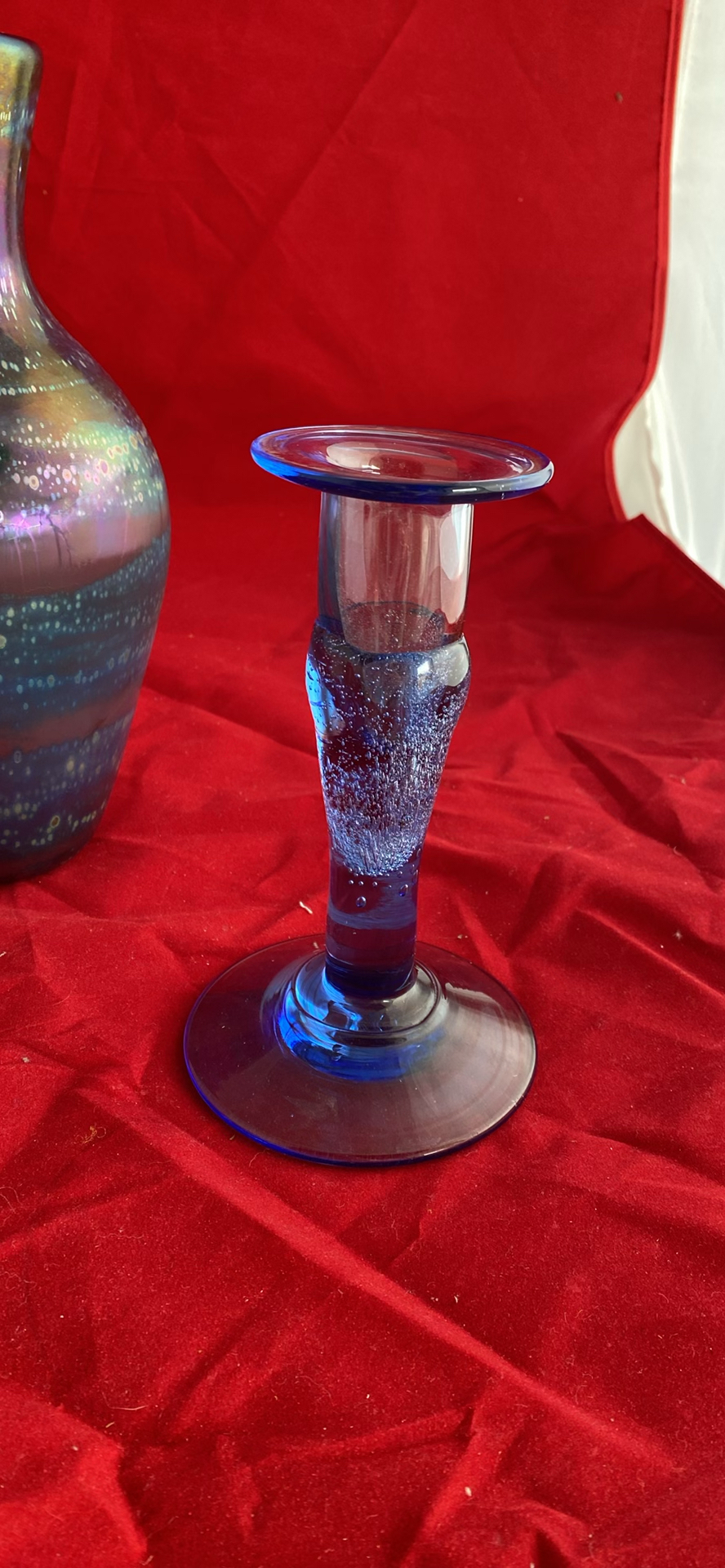 Jamie Sherman Large Vase, Robert Held Art Glass Vase And  Blue Candlestick - image 7 of 15