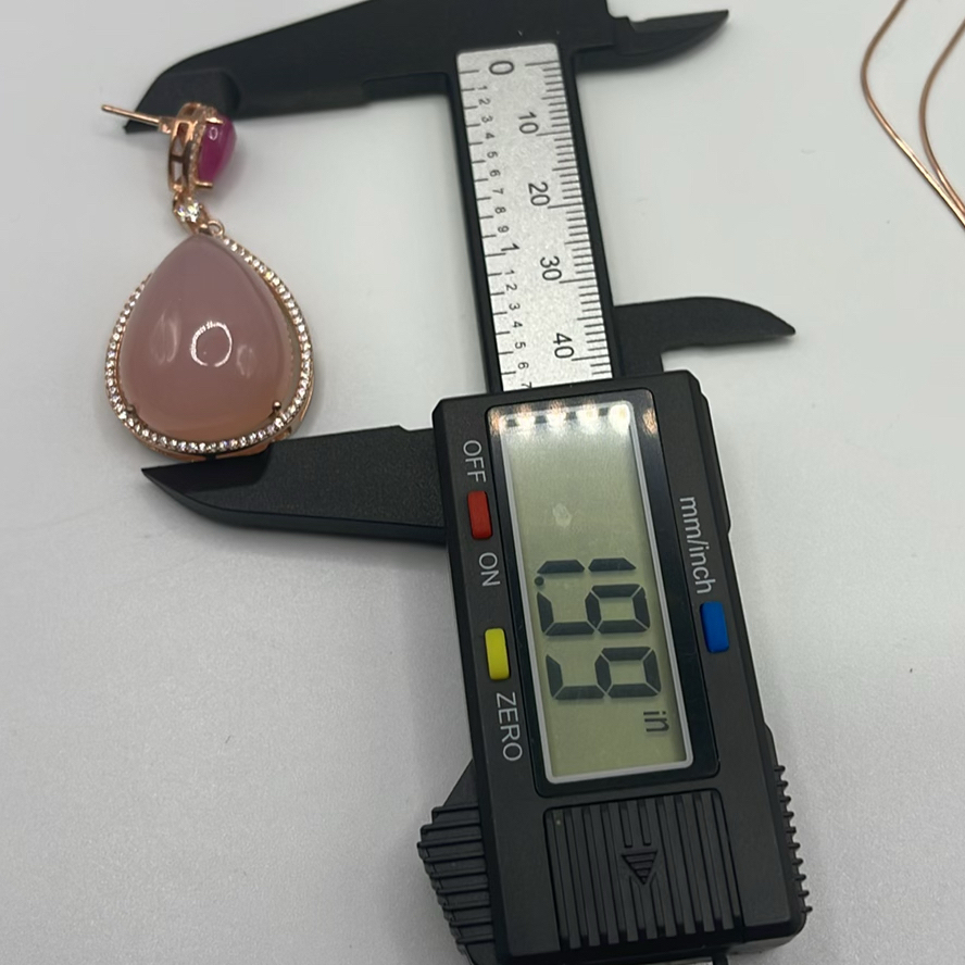 Rose Gold Plated 925 Silver And Rose Quartz Set - image 8 of 13