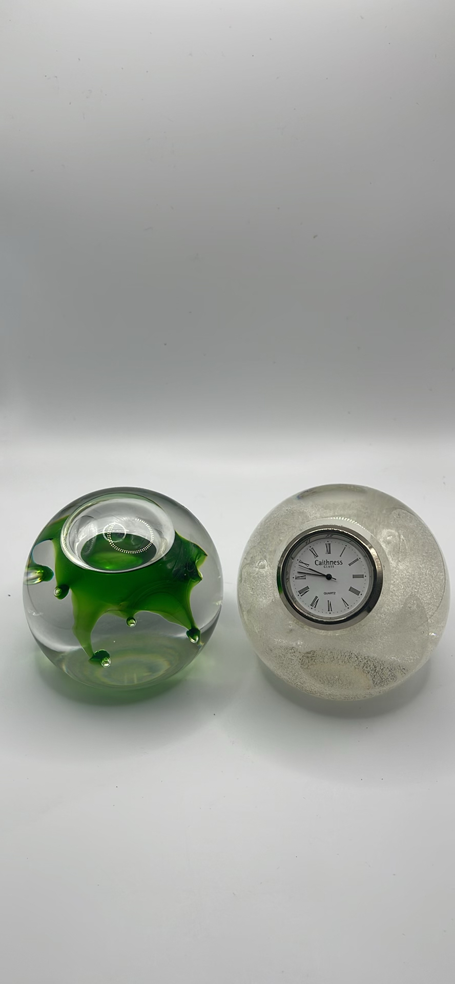 Caithness Glass Clock and Maydance Paperweight - image 1 of 9