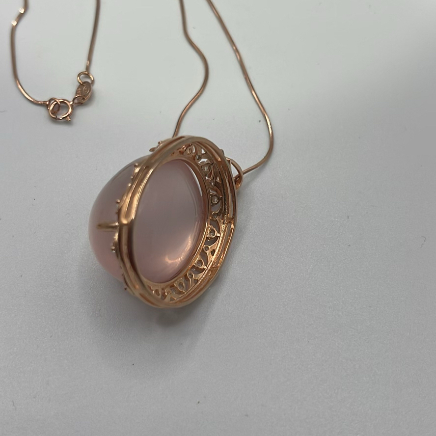 Rose Gold Plated 925 Silver And Rose Quartz Set - image 4 of 13
