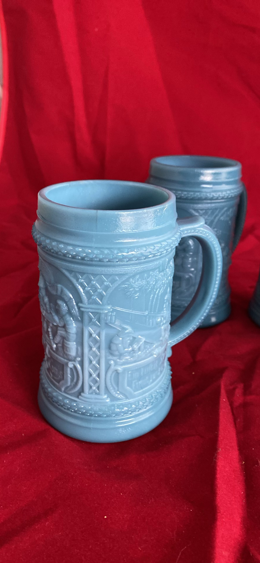 Slag Milk Glass Beer Steins (4) - image 2 of 10
