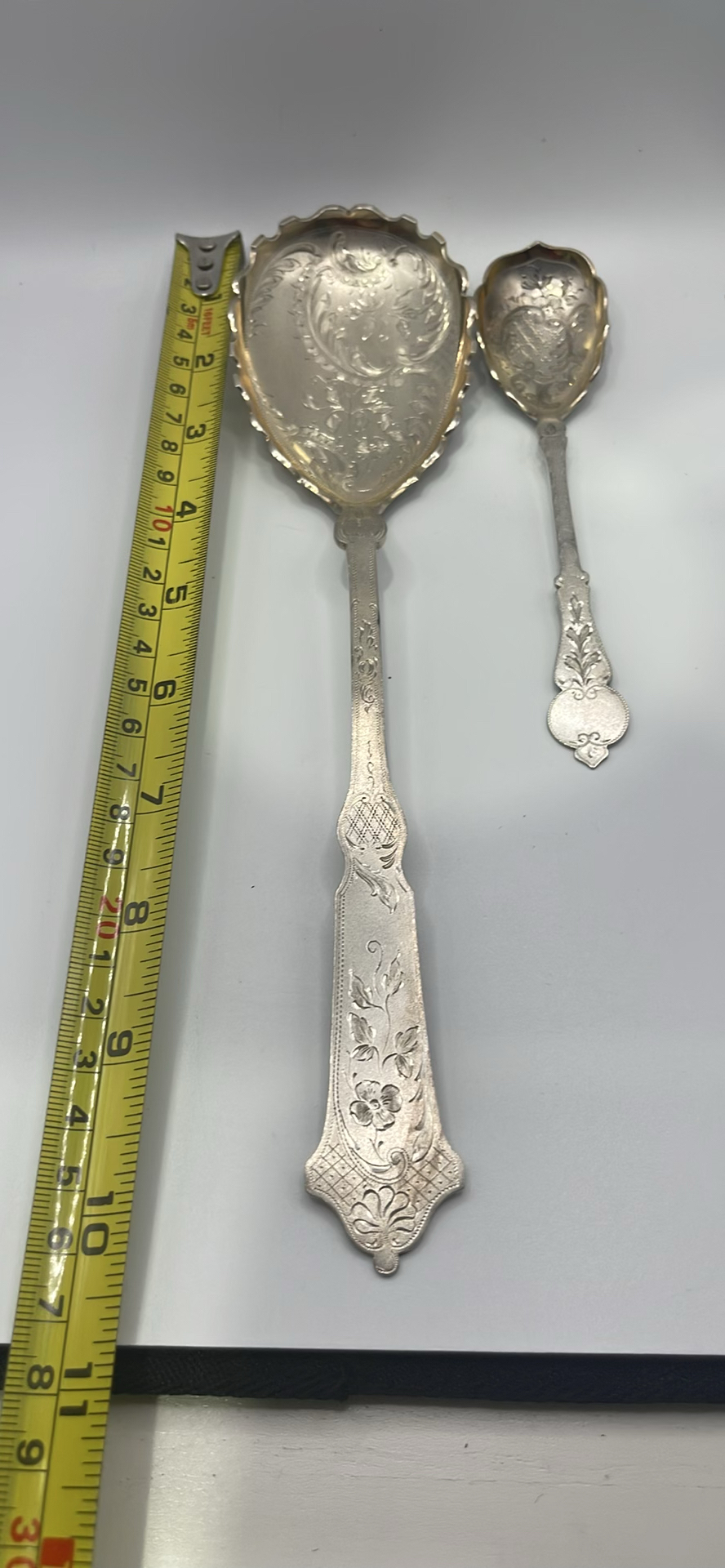 Danish Silver Antique engraved Spoons - image 12 of 12