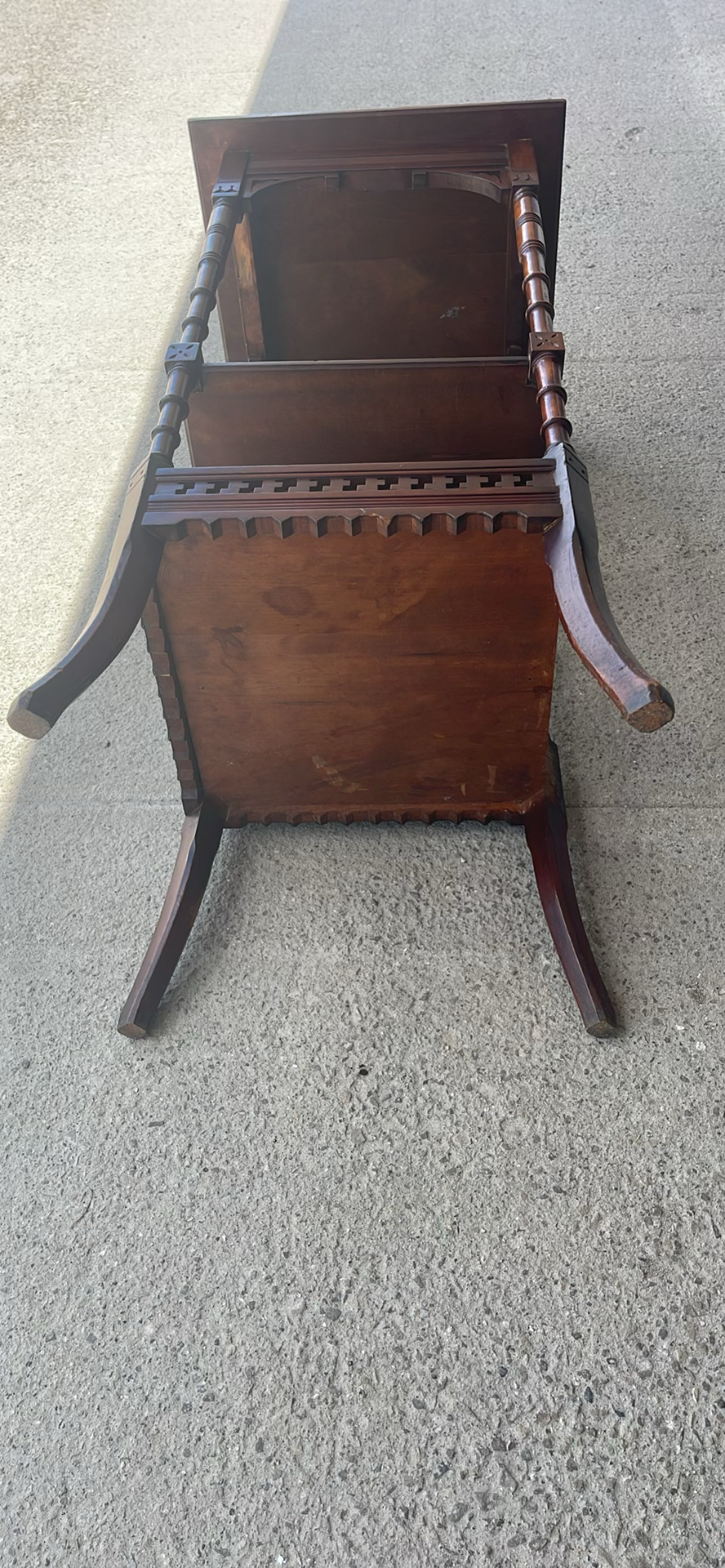 Vintage Wooden Accent Side Table with Shelves - image 6 of 7