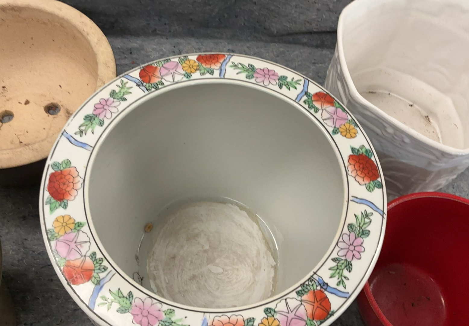 Collection of assorted ceramic plant pots and containers - image 3 of 7