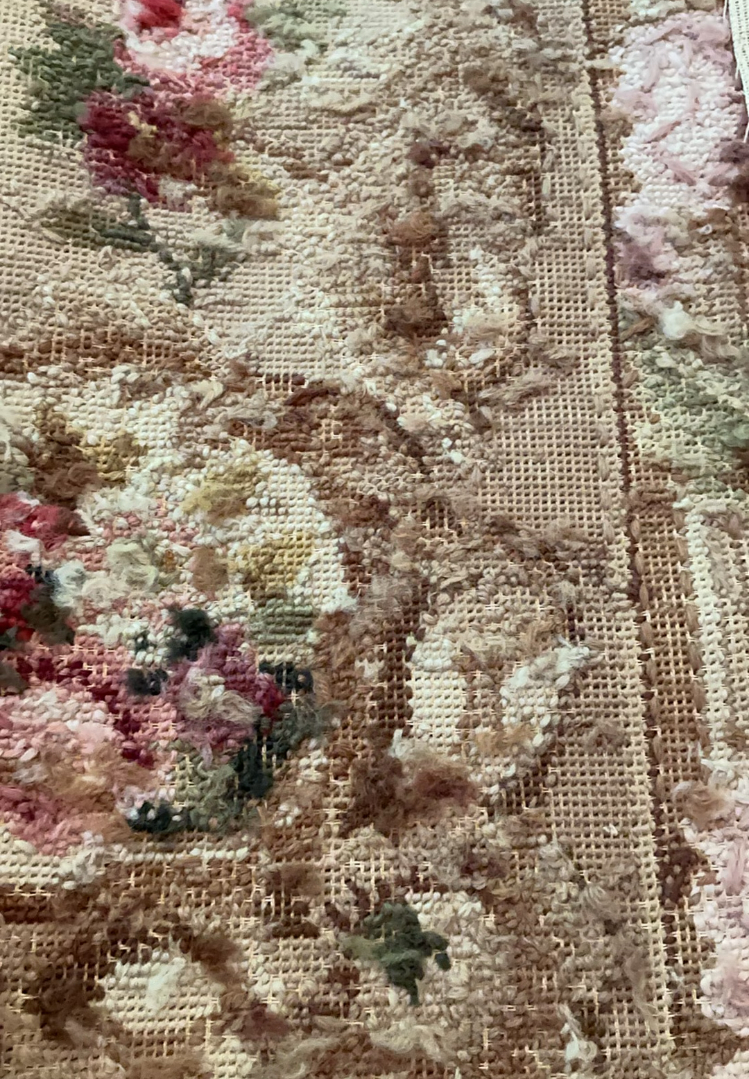 Antique needlepoint Area Rug - image 3 of 4