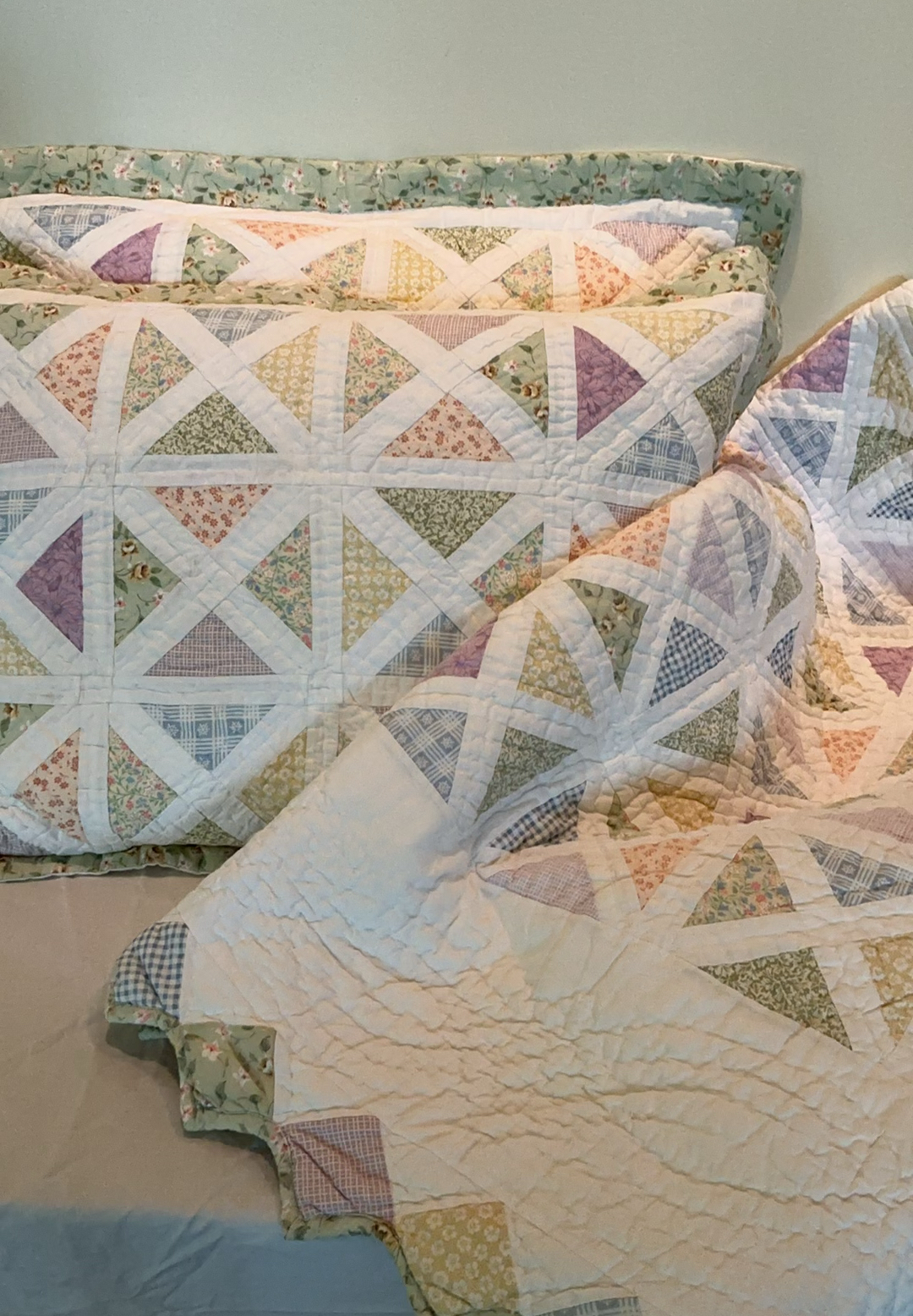 Queen Sized Quilt With Pillows - image 1 of 3
