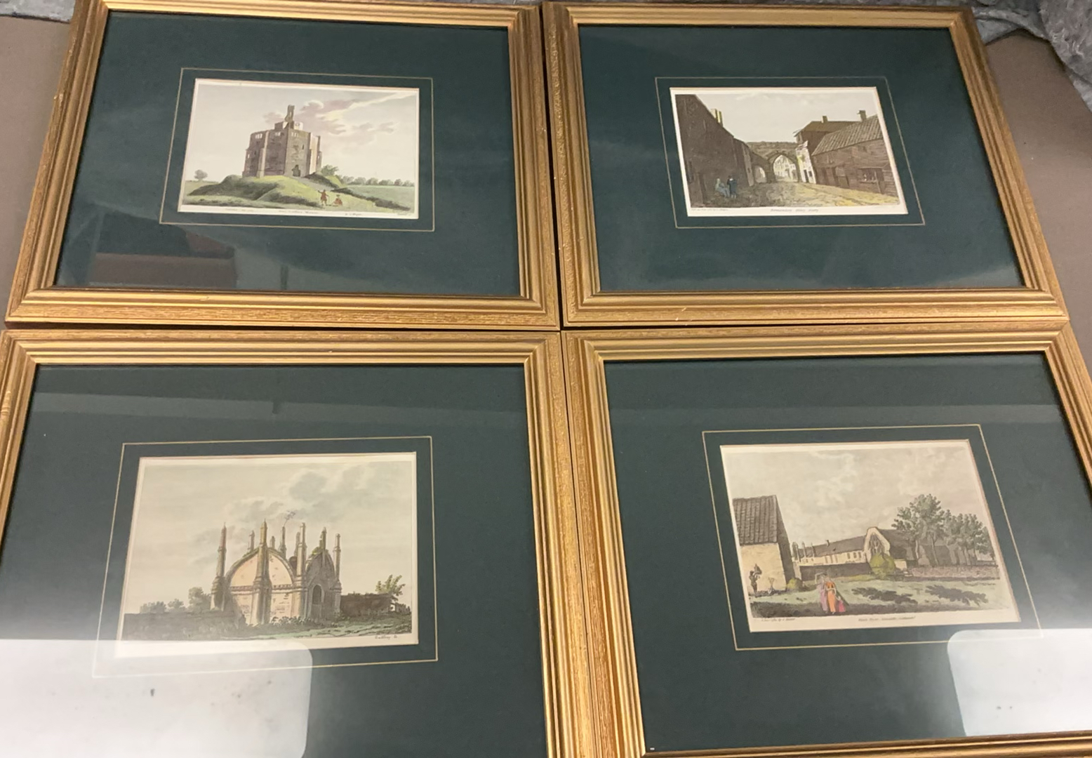4 Framed Vintage Lithos Of English Countryside - image 1 of 5
