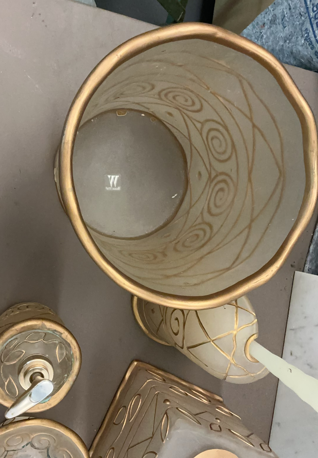 Gold-tone bathroom vanity decor set - image 2 of 4
