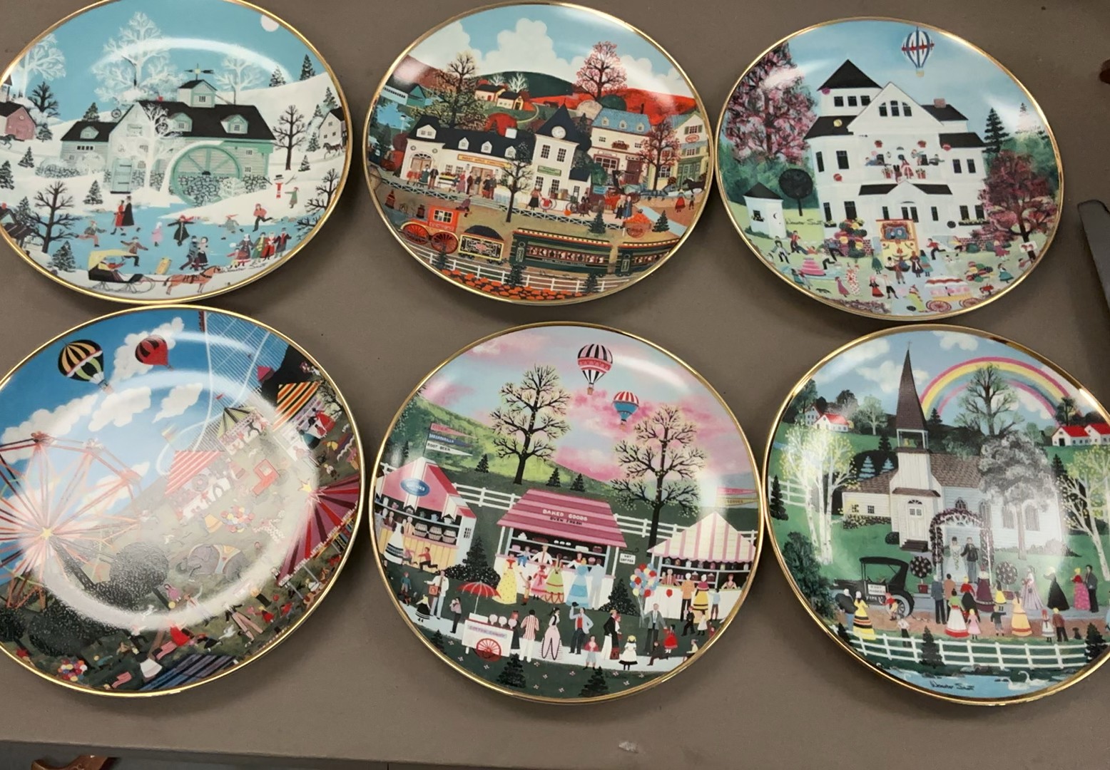 Assorted decorative porcelain plates with Currier & Ives and other motifs - image 6 of 20