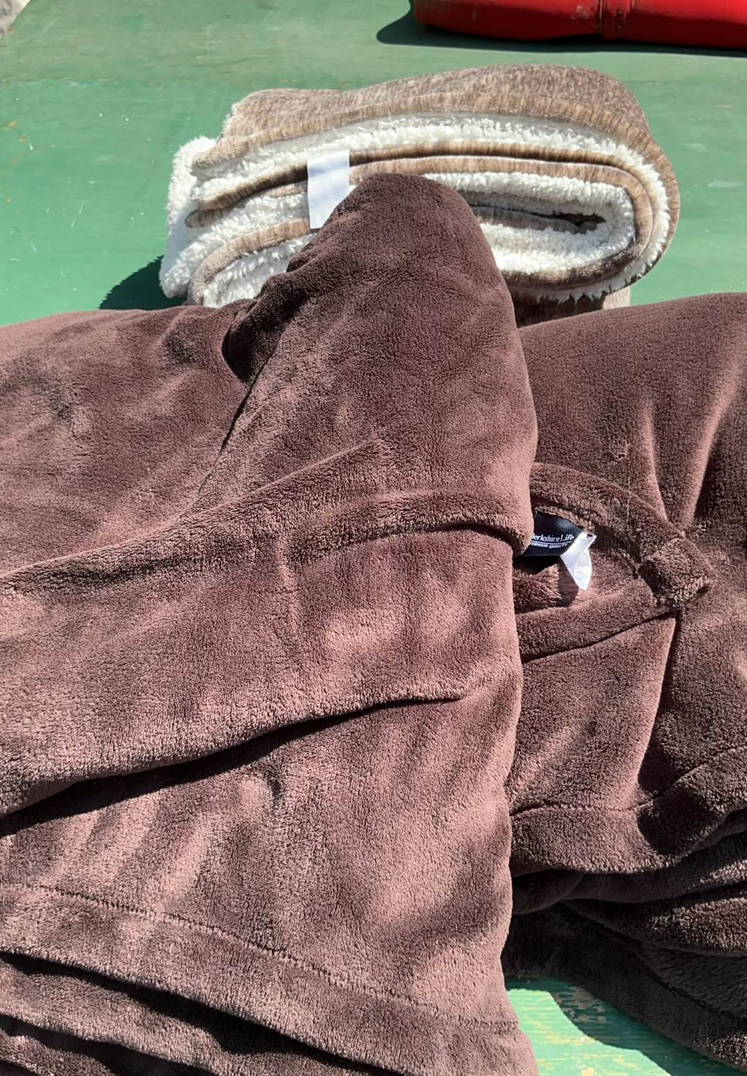 Brown plush blankets/throws - image 1 of 3