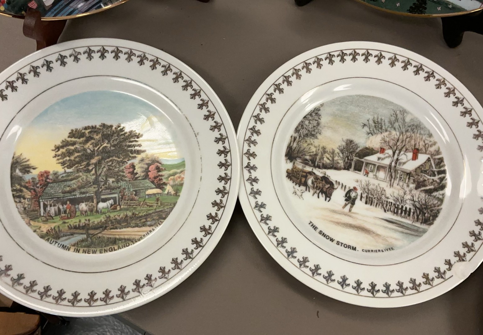 Assorted decorative porcelain plates with Currier & Ives and other motifs - image 2 of 20