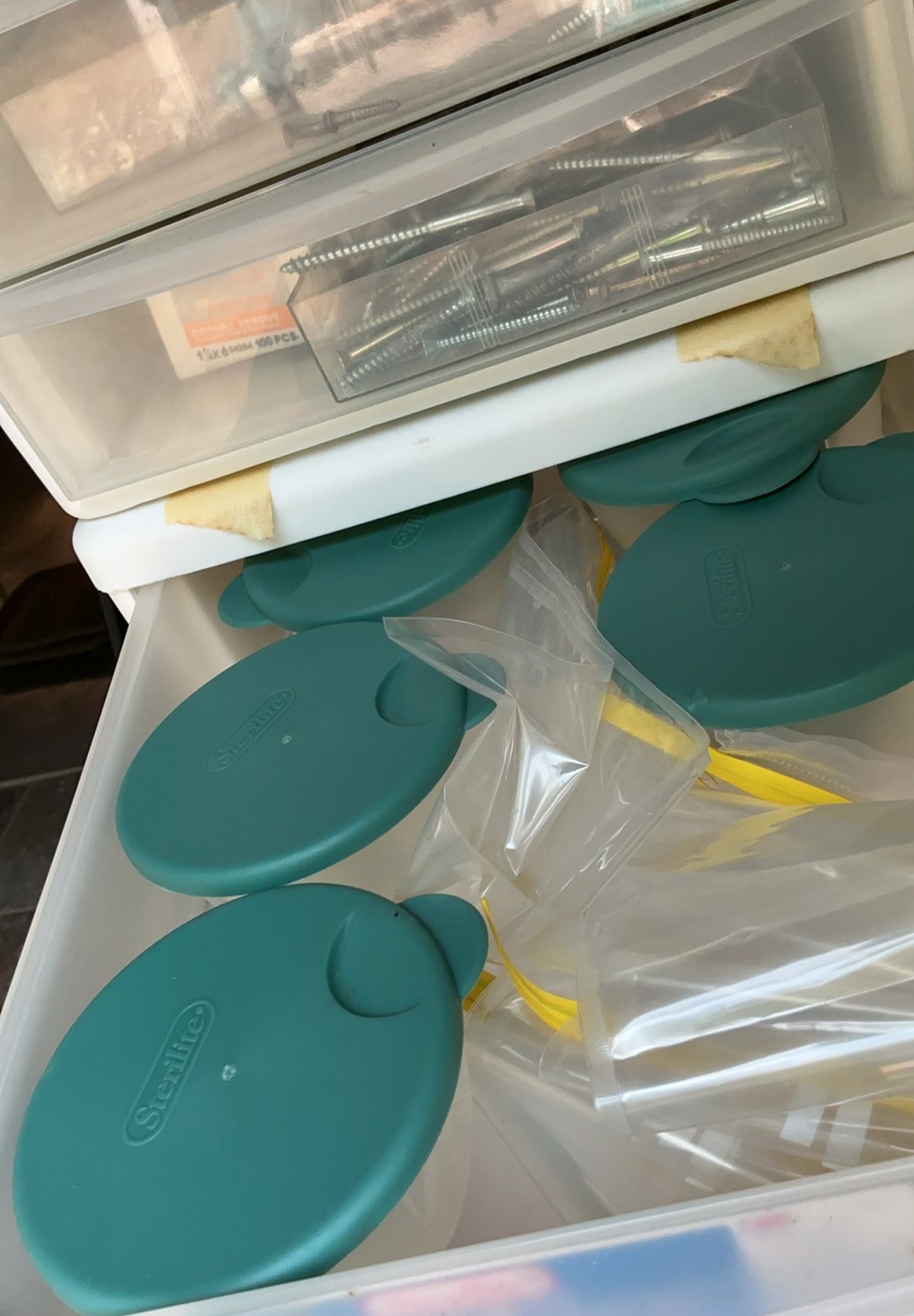 Assorted hardware and fasteners in plastic drawers - image 13 of 17