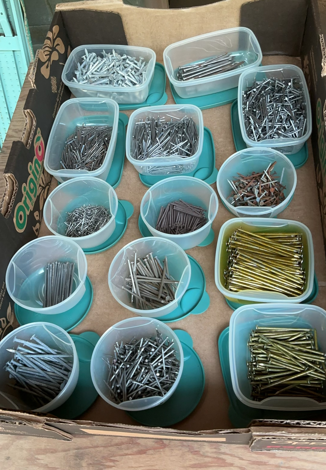 Assorted metal nails and hardware - image 1 of 4